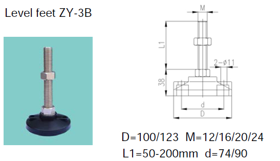 fixed feet with mounting holes