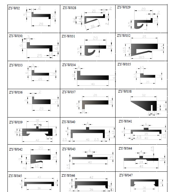 L type wearstrips
