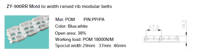 S900 MOLD TO WIDTH MODULAR BELTS
