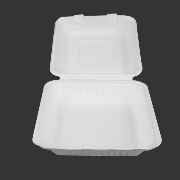 9'' Biodegradable Sugarcane Bagasse Clamshells