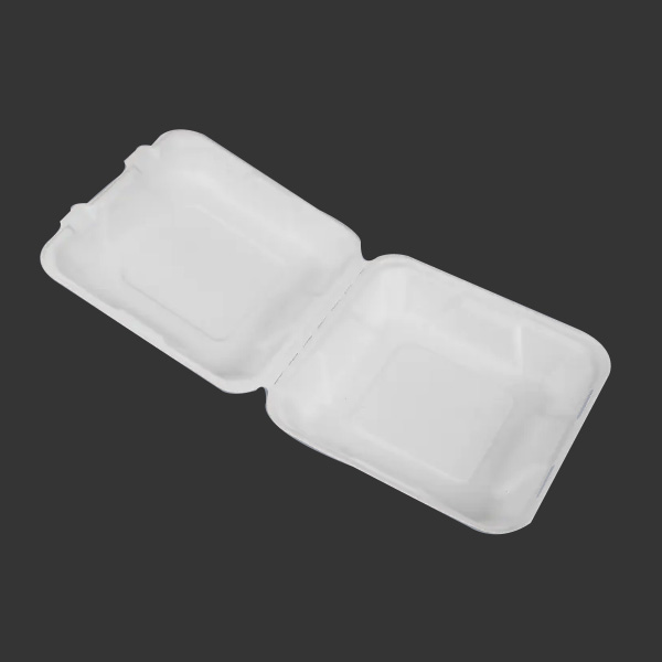 8'' Biodegradable Sugarcane Bagasse Clamshells