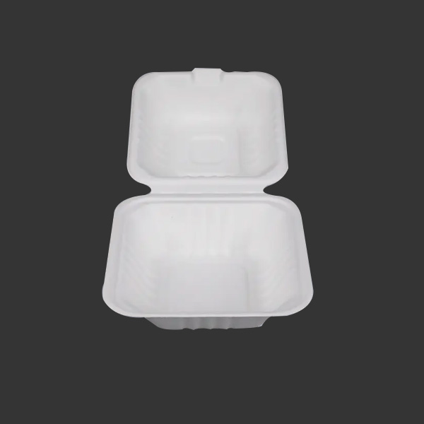 6'' Biodegradable Sugarcane Bagasse Clamshells