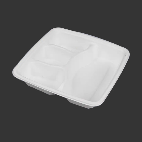 10.2*8.3'' Biodegradable Sugarcane Bagasse 5 Compartment Long Trays