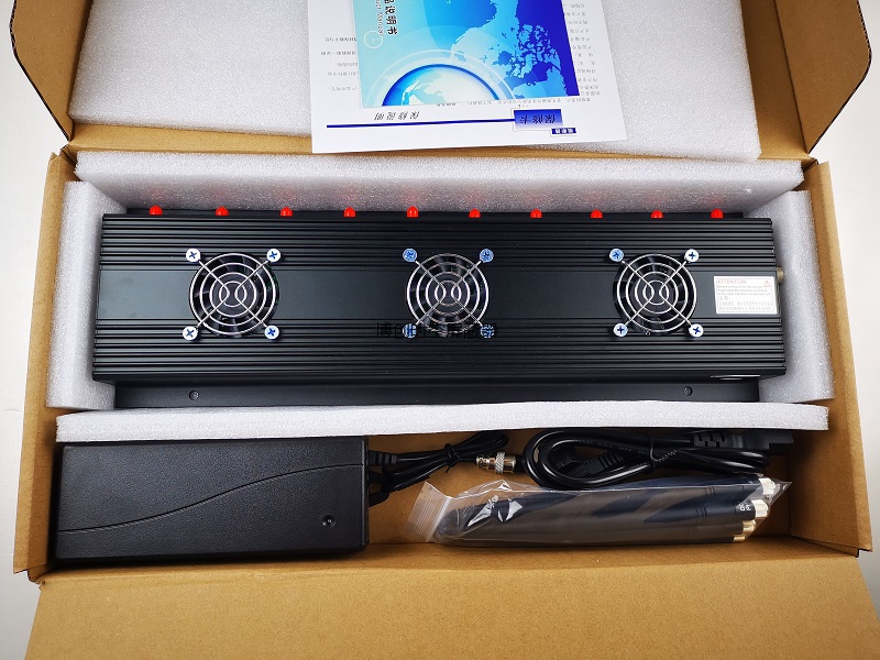10路通道三风扇手机信号屏蔽器2g,3g,4g,5g手机信号屏蔽器考场wifi无线信号屏蔽器