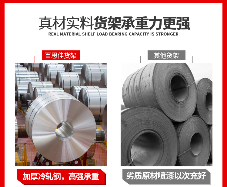 重型仓储货架在工厂生产加工过程中主要应用的材料和一般轻型货架用的材料有啥不同