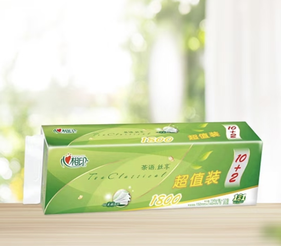 1800g心相印茶语无芯卷纸12卷  1*6提