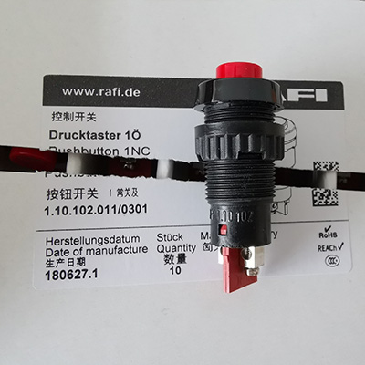 Rafi 16.2mm开孔红头按钮开关