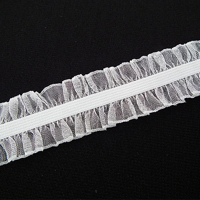 Double Ruffle Elastic Ribbon EW8308-25