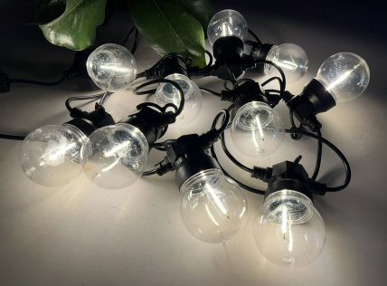 3.65米12头平挂G50透明灯罩+冷白灯丝