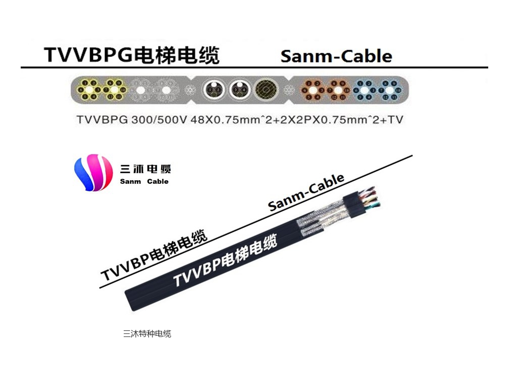 TVVBPG带钢丝绳屏蔽型电梯电缆