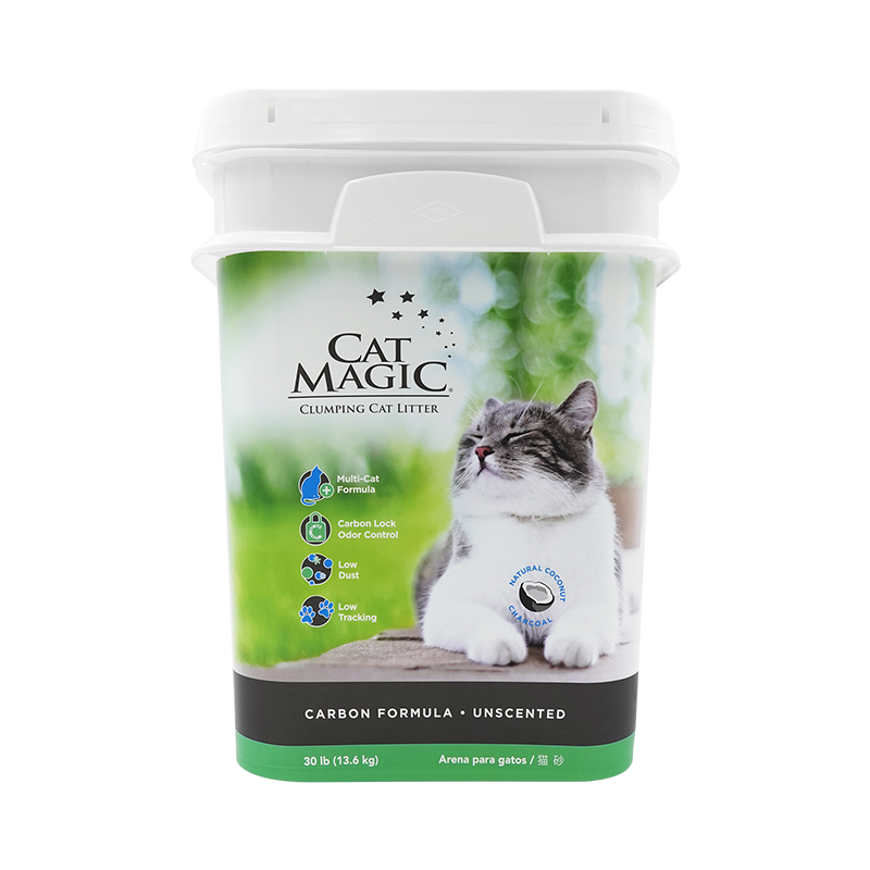 美国CAT MAGIC喵洁客天然膨润土猫砂（黑标-多猫控味）30磅