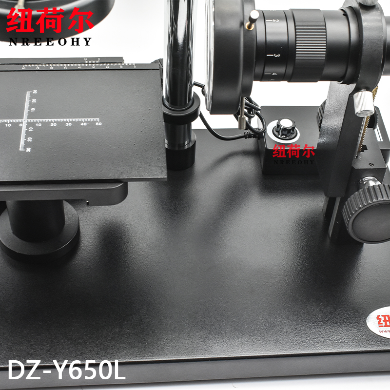纽荷尔电子双镜头高清视频显微镜DZ-Y650L上方侧面同步观察支持测量数据 DZ-Y650L