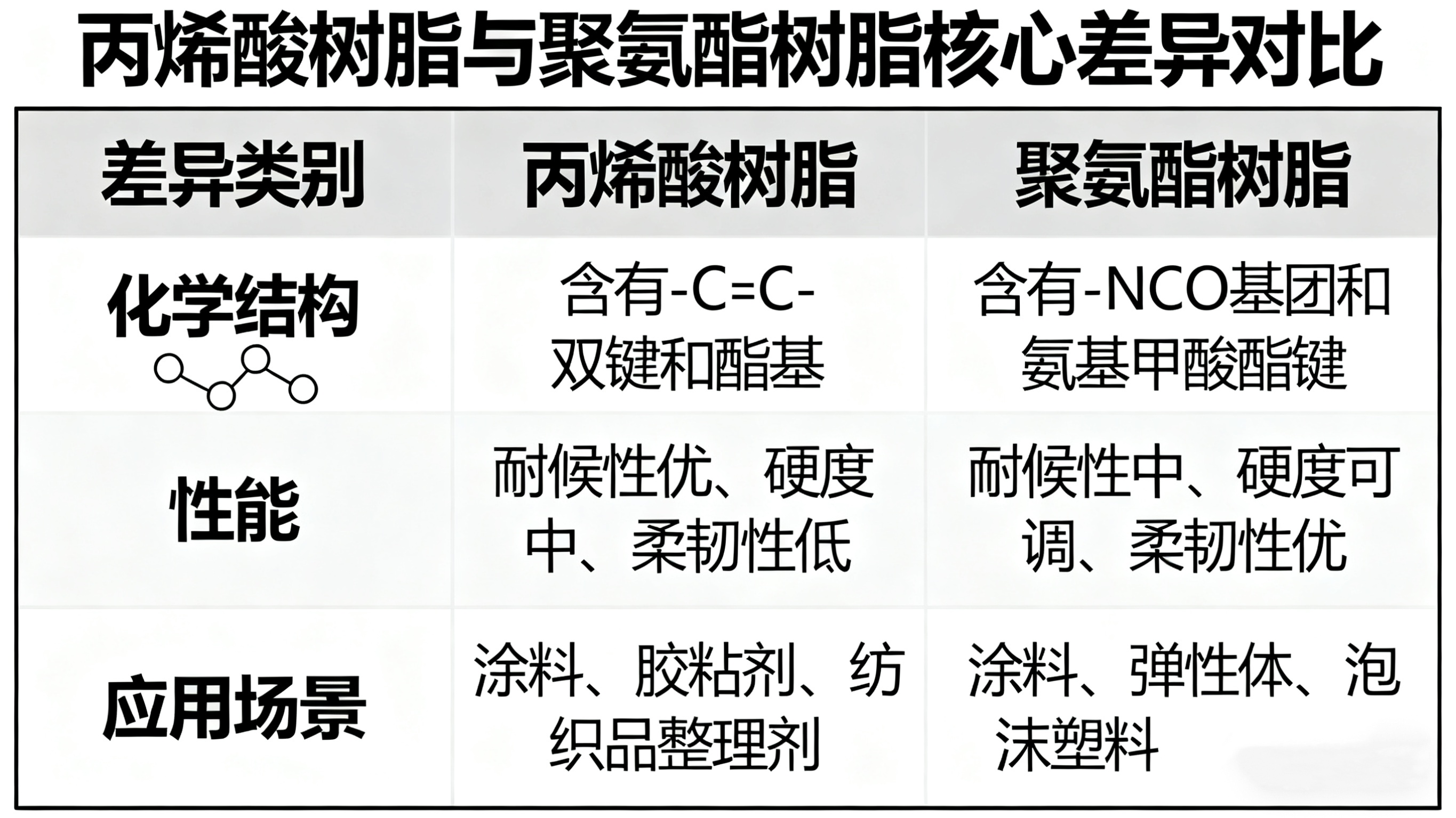 丙烯酸树脂和聚氨酯树脂的区别