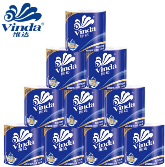维达 超韧有芯卷纸V4028 加厚4层1800克 10卷/提 6提/箱