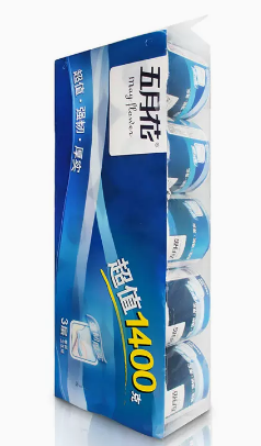 五月花 有芯卷纸超值1400 3层1400克 10卷/提 10提/箱