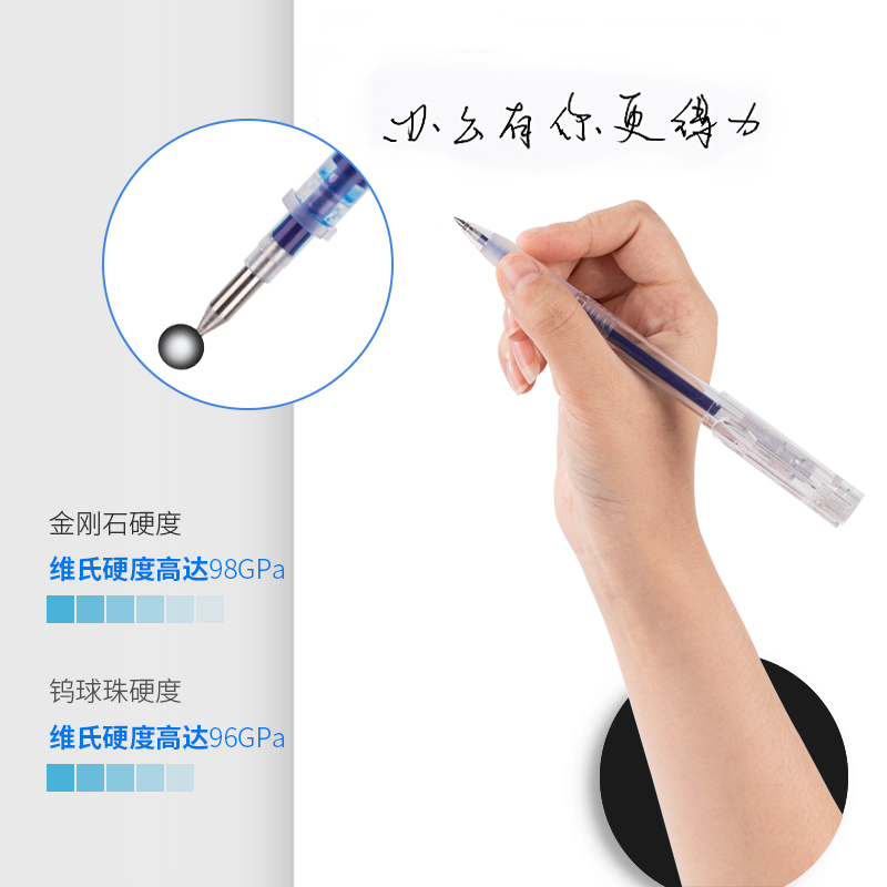 得力S760子弹头中性笔芯0.5mm(蓝)20支/盒