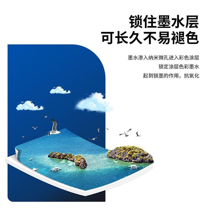 得力11828高光相片纸-4R-230g/m²(白)(50张/盒)