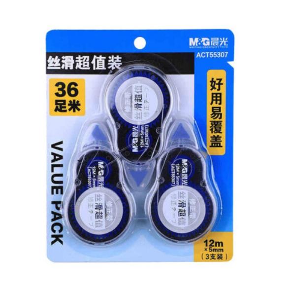 晨光ACT55307修正带 超值装 12M*5MM*3支