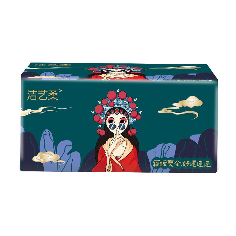 洁艺柔花旦0523抽纸