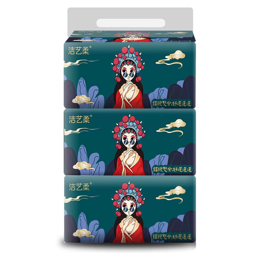 洁艺柔花旦0523抽纸