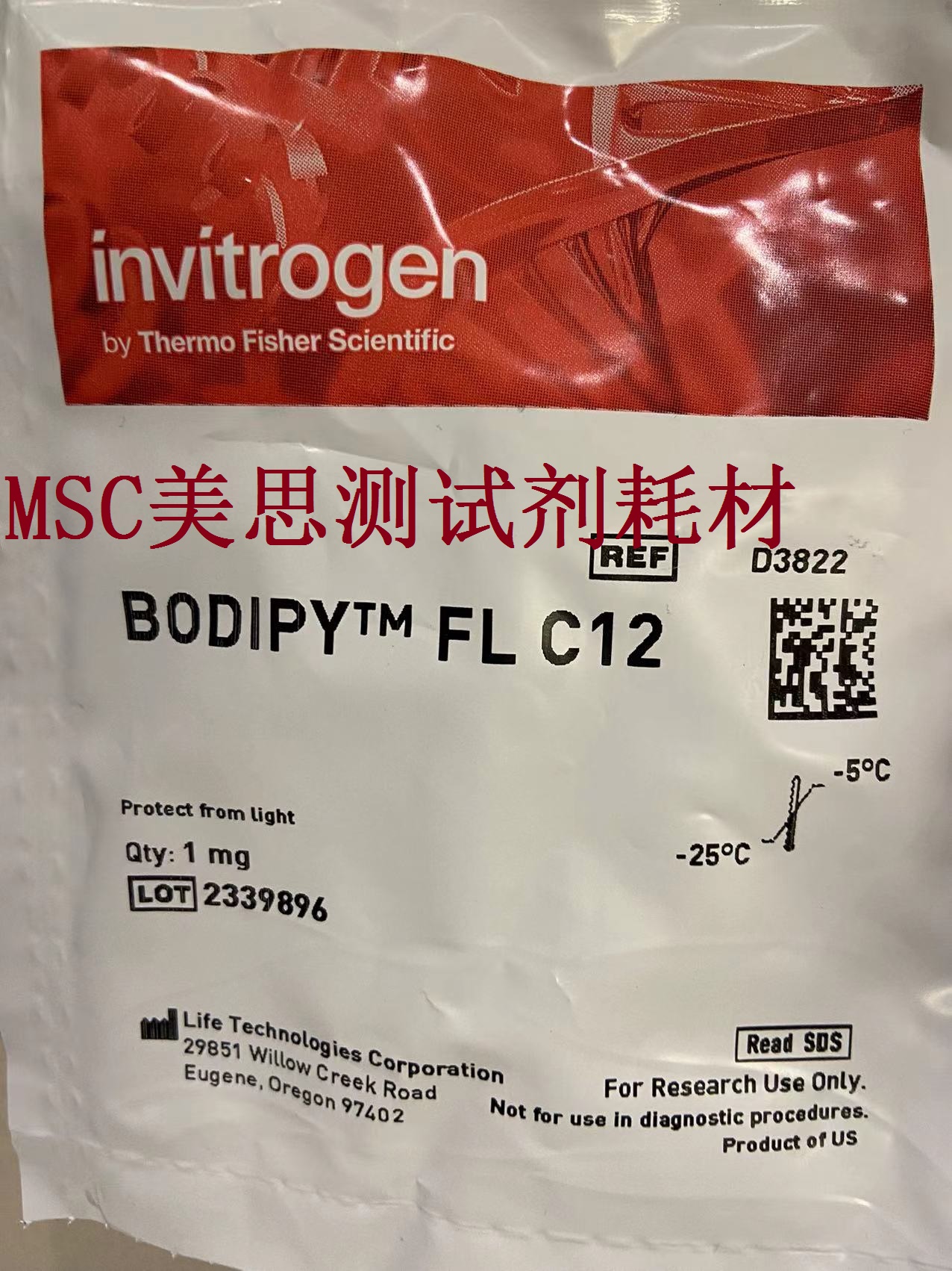 Invitrogen 脂肪酸偶联物BODIPY FL D3822