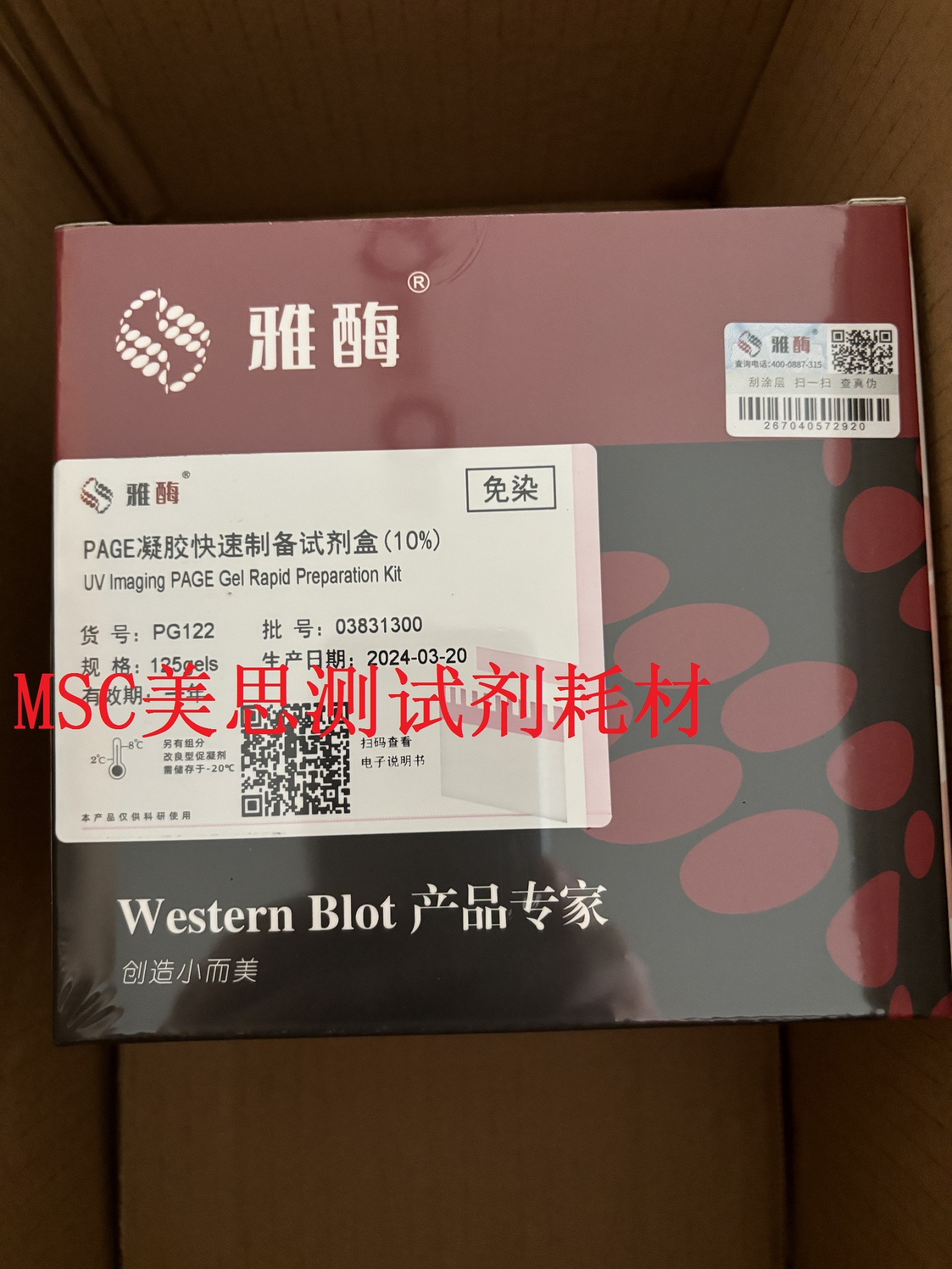 雅酶 免染PAGE凝胶快速制备试剂盒 125gels（0.75mm胶）