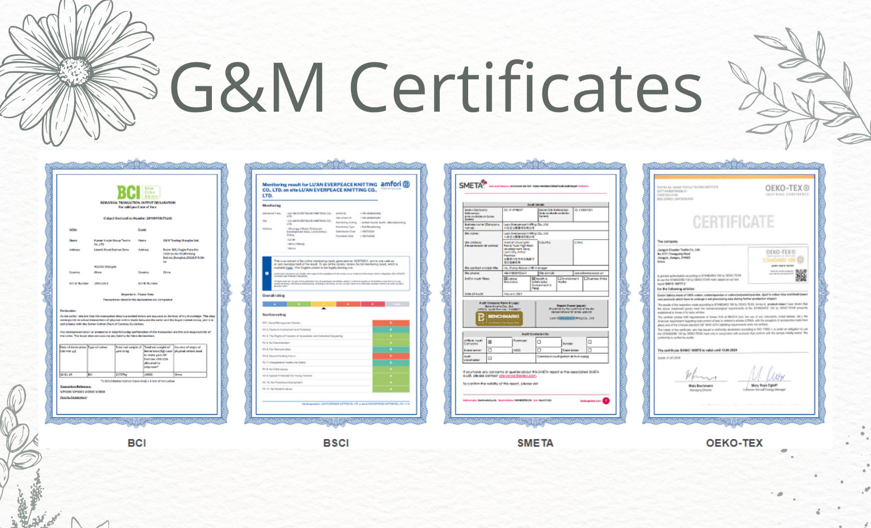 G&M Certificates
