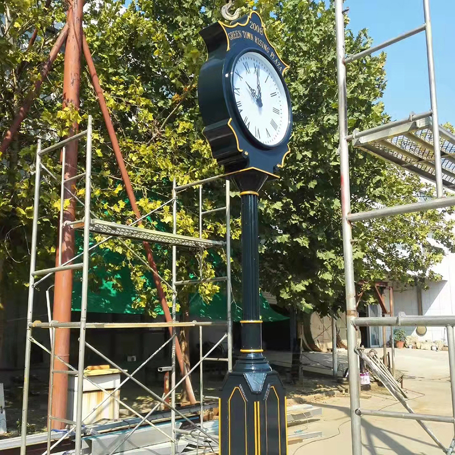 康巴丝深绿色双面景观钟