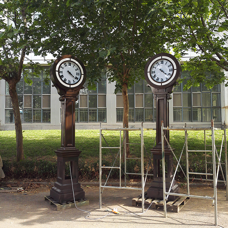 康巴丝黑色双面景观钟