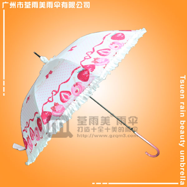 佛山雨伞厂 定做-花边公主伞 数码印花雨伞 热转印直杆伞