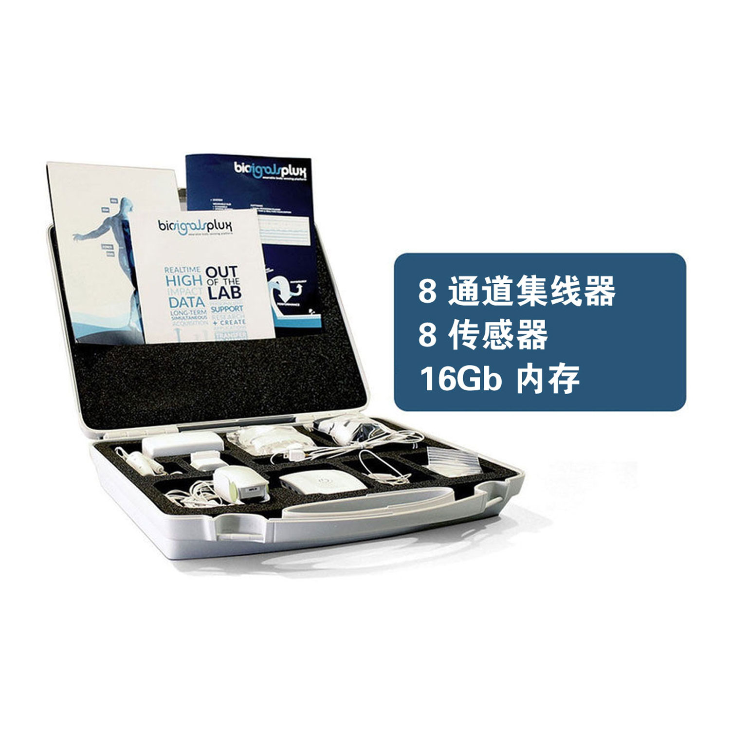 BiosignalsPLUX 便携式无线表面肌电测试系统 专业版 16G 八通道