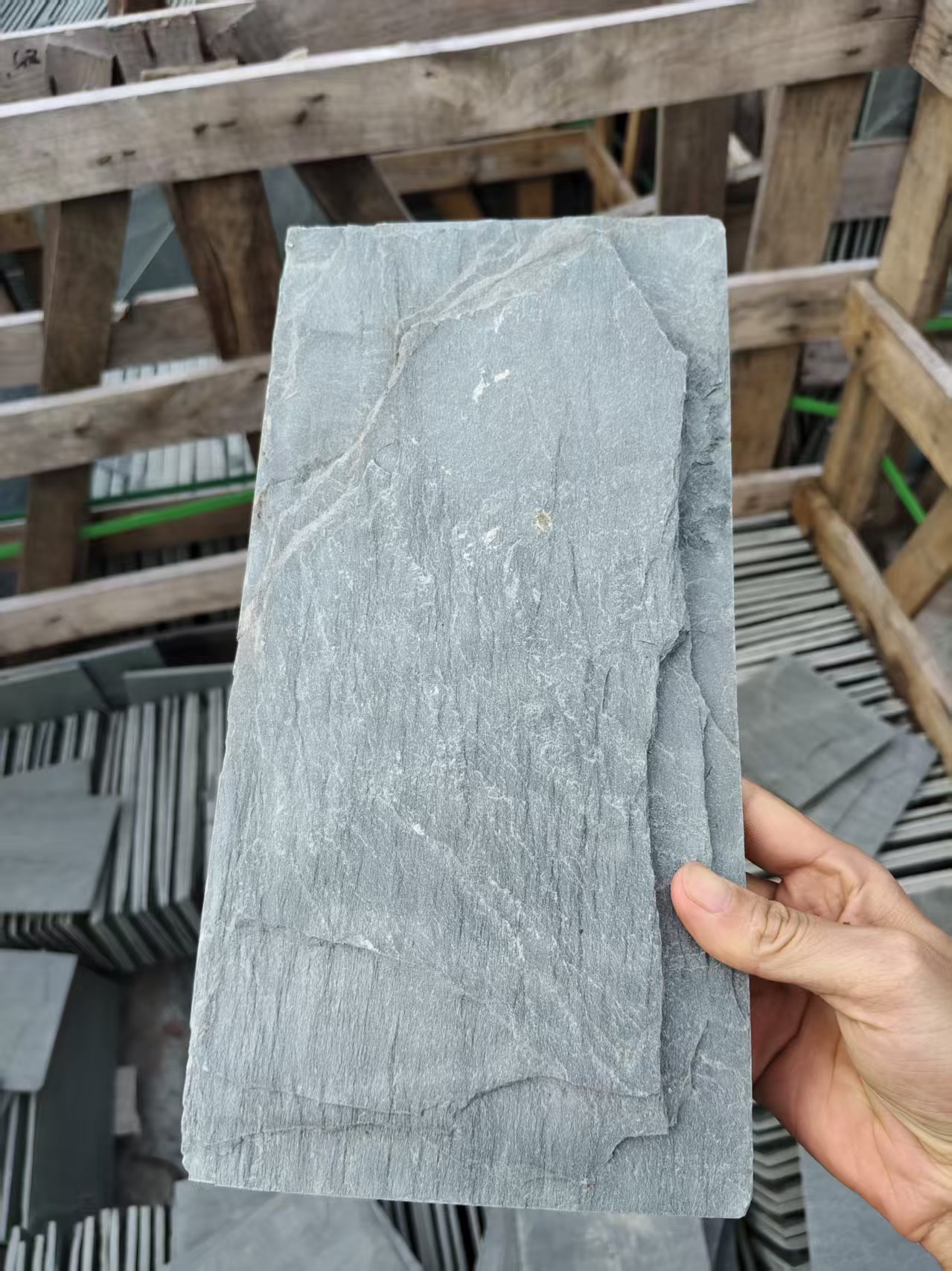 天然绿色蘑菇石/文化石/背景墙/外墙