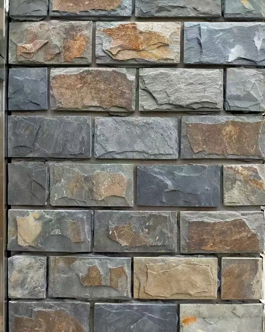 天然锈色蘑菇石/文化石/背景墙/外墙