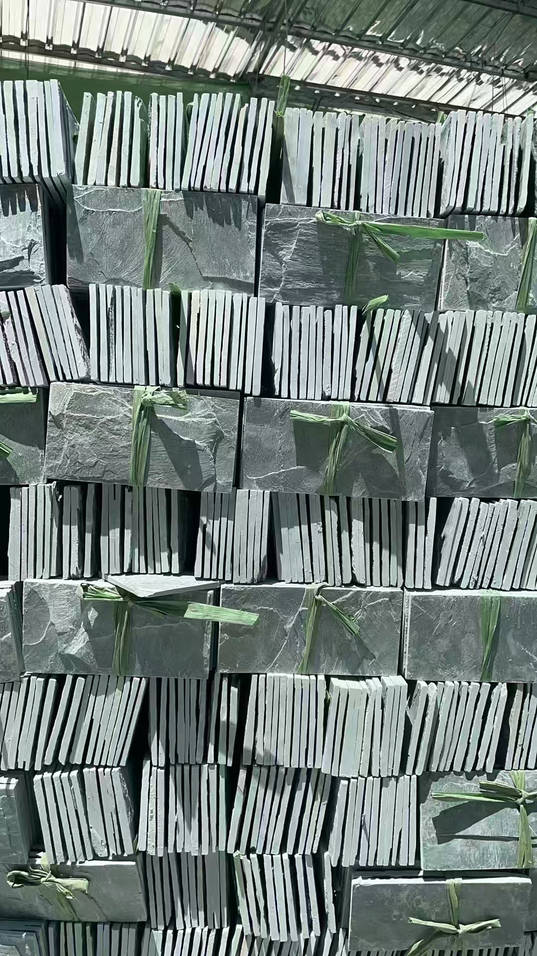 天然绿色蘑菇石/文化石/背景墙/外墙