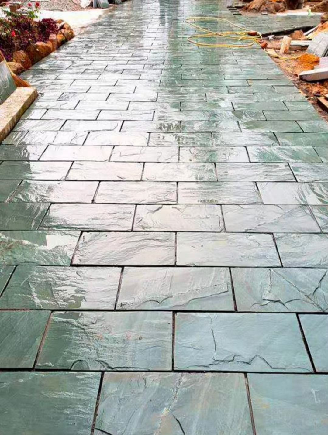 绿石板/绿平台/绿蘑菇石/绿色冰裂纹/绿石材