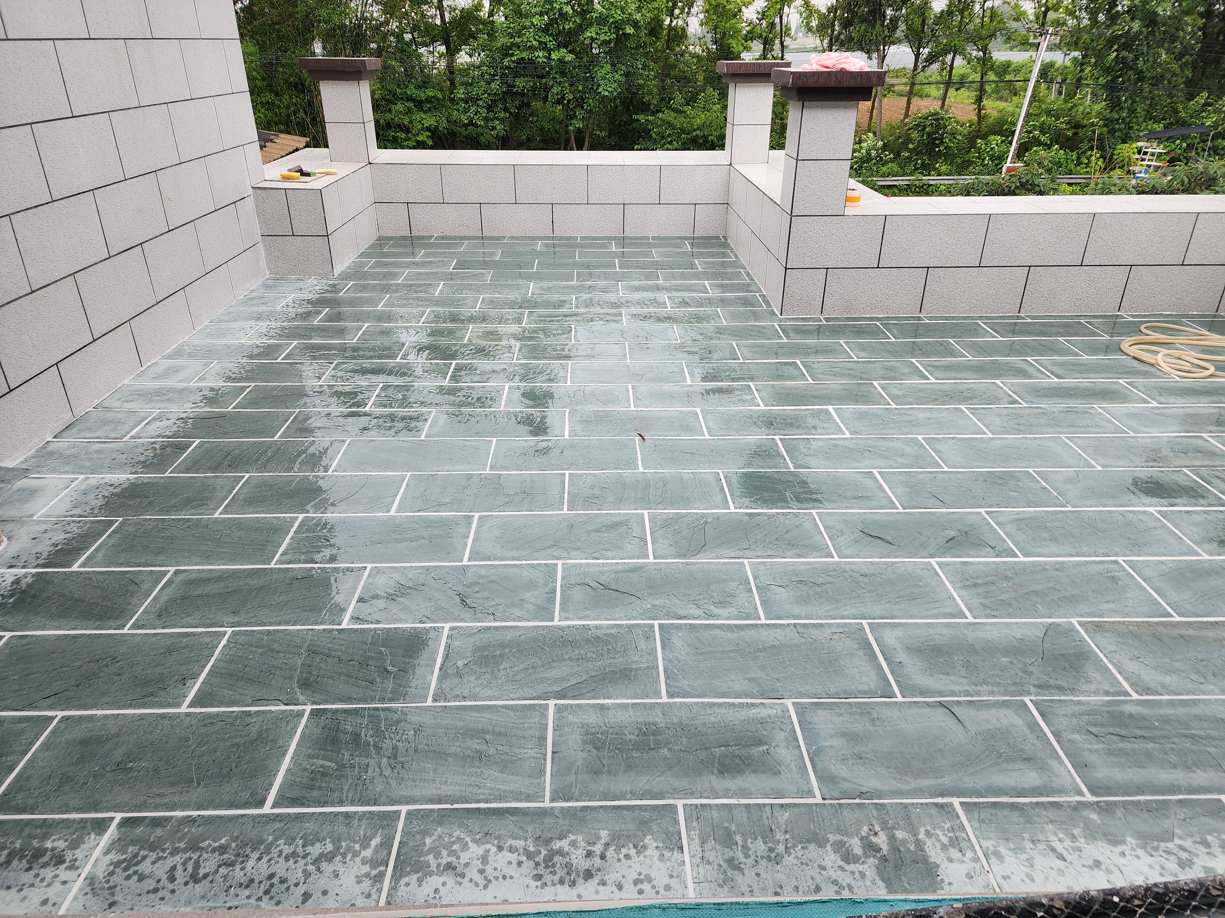 绿石板/绿平台/绿蘑菇石/绿色冰裂纹/绿石材