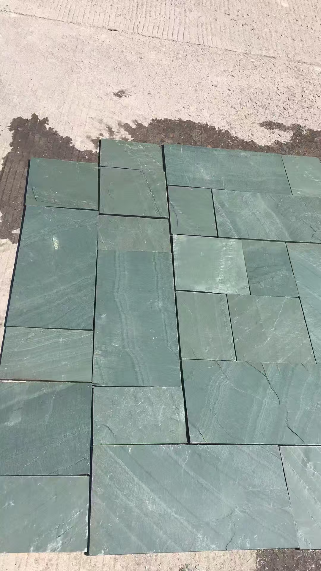 绿石板/绿平台/绿蘑菇石/绿色冰裂纹/绿石材