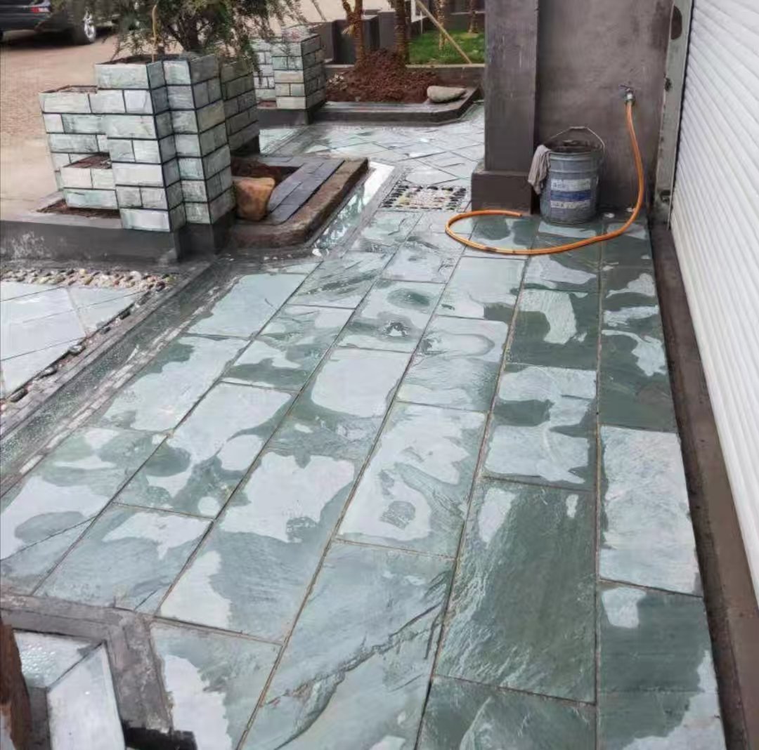 绿石板/绿平台/绿蘑菇石/绿色冰裂纹/绿石材