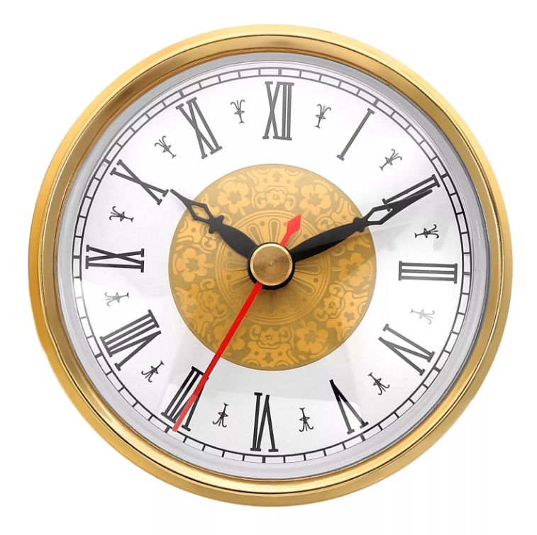 3-1/8 Inch (80 mm) Clock Insert Fit Diameter 3.0 inch (76 mm) Hole (Gold)
