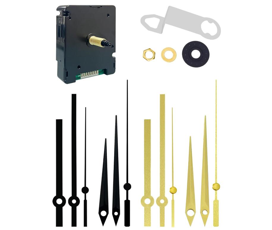 DCF Radio Clock Movement Set with 4 Pairs of Hands - Quiet Wall Clock Movement for Wall Clock, Ideal for DIY Watch Projects