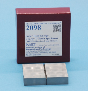 SRM 2098-NIST 2098 Charpy impact V-notch specimens