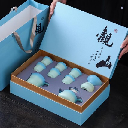 10头观山渐变茶壶套组