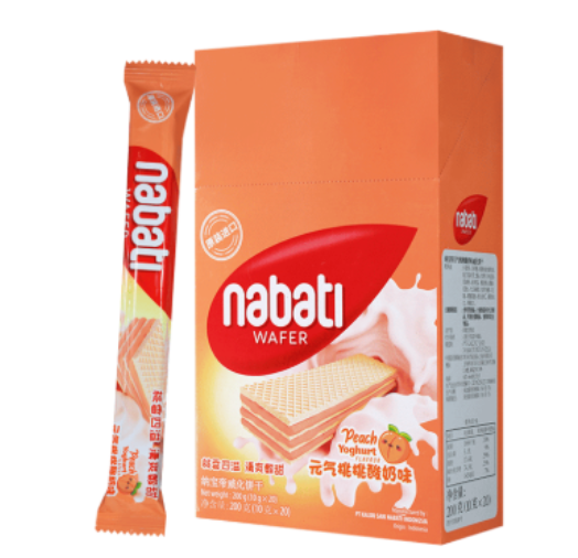 纳宝帝元气桃桃酸奶味威化饼干200g