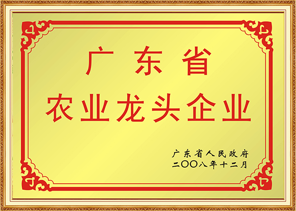 2008年12月广东省农业龙头企业
