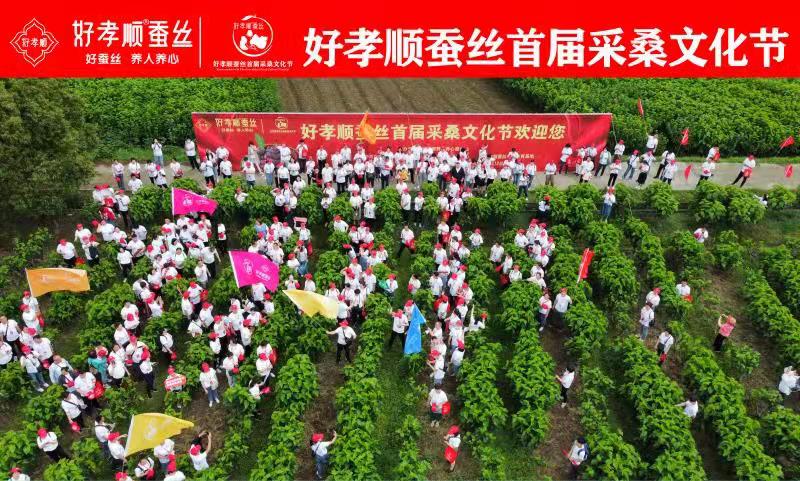 来自全国各地的加盟商代表参观好孝顺蚕丝，眼见为实，热烈庆祝好孝顺首届采桑文化节圆满落幕。