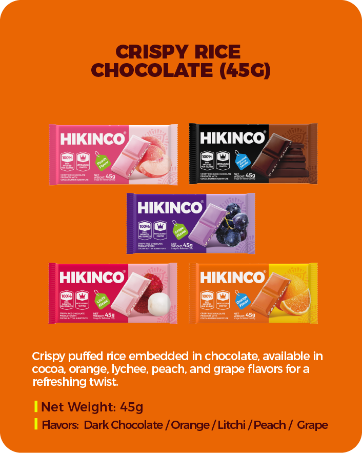 Crispy Rice Dark Chocolate Products with Cocoa Butter Substitute