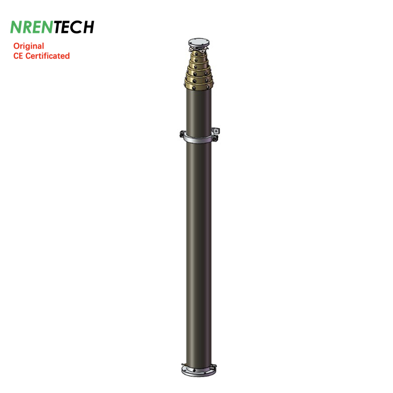 12m Non Lockable Pneumatic Telescopic Mast 50kg payload 2.55m Retracted Height NR-2.55-12-50N-7S-66-180