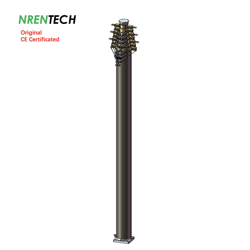18m Locking Pneumatic Telescopic Mast 70kg Payload 3.5m Closed Height NR-3.5-18-70L-8S-82-229