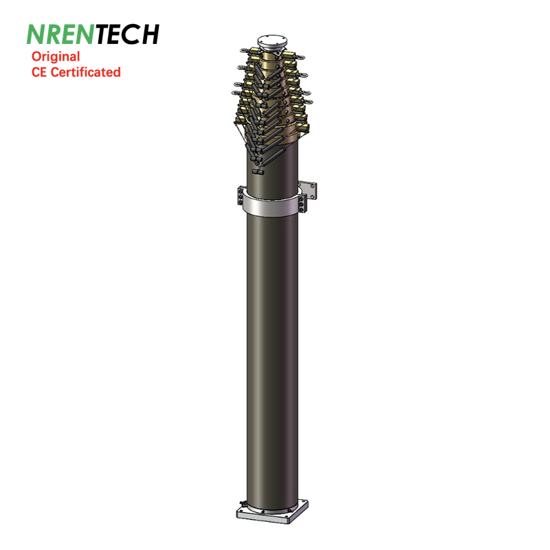 18m Lockable Pneumatic Telescopic Mast 120kg Payload-3.2m Retracted Height