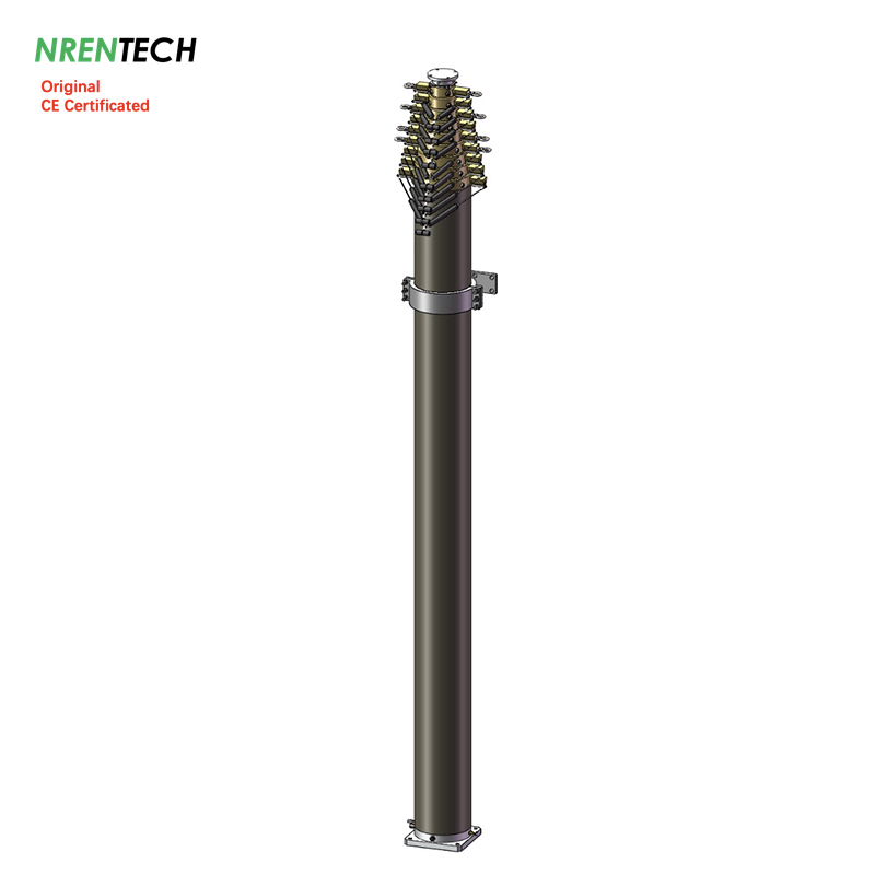 25m Lockable Pneumatic Telescopic Mast 70kg payloads 4.2m closed height NR-4.2-25-70L-10S-82-279